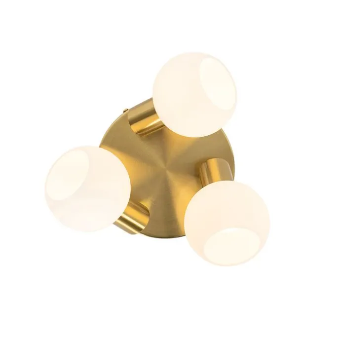 Deckenstrahler Gold mit Opalglas 3-flammig verstellbar - Anouk