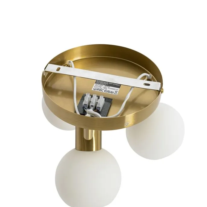 Deckenstrahler Gold mit Opalglas 3-flammig verstellbar - Anouk