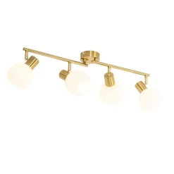 Deckenstrahler Gold mit Opalglas 4-flammig verstellbar - Anouk
