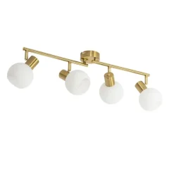 Deckenstrahler Gold mit Opalglas 4-flammig verstellbar - Anouk