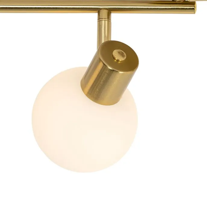 Deckenstrahler Gold mit Opalglas 4-flammig verstellbar - Anouk