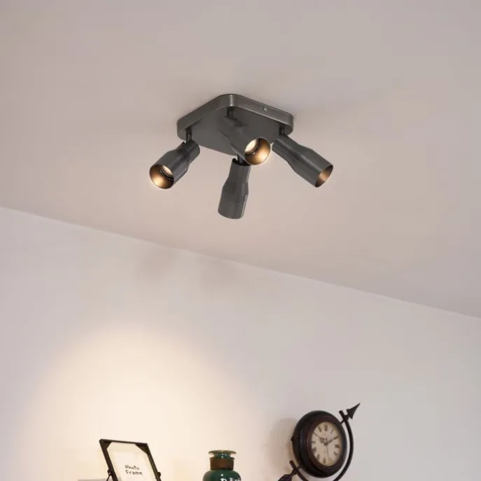 Deckenstrahler Gunmetal GU10 50 mm quadratisch 4-flammig - Stanley