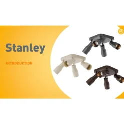 Deckenstrahler Gunmetal GU10 50 mm quadratisch 4-flammig - Stanley