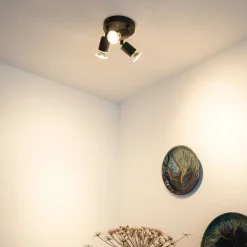 Deckenstrahler im Industriedesign schwarz schwenkbar rund - Jeany 3