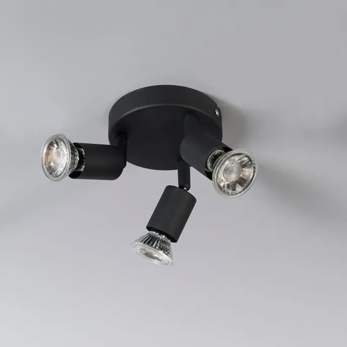 Deckenstrahler im Industriedesign schwarz schwenkbar rund - Jeany 3