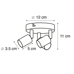 Deckenstrahler im Industriedesign schwarz schwenkbar rund - Jeany 3