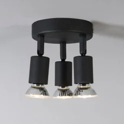 Deckenstrahler im Industriedesign schwarz schwenkbar rund - Jeany 3