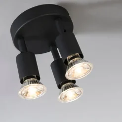 Deckenstrahler im Industriedesign schwarz schwenkbar rund - Jeany 3