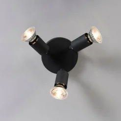 Deckenstrahler im Industriedesign schwarz schwenkbar rund - Jeany 3