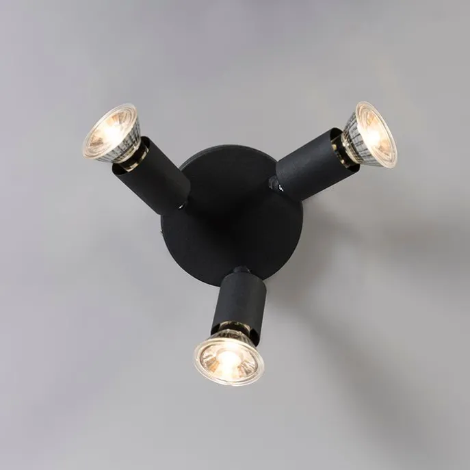 Deckenstrahler im Industriedesign schwarz schwenkbar rund - Jeany 3