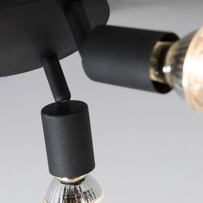Deckenstrahler im Industriedesign schwarz schwenkbar rund - Jeany 3
