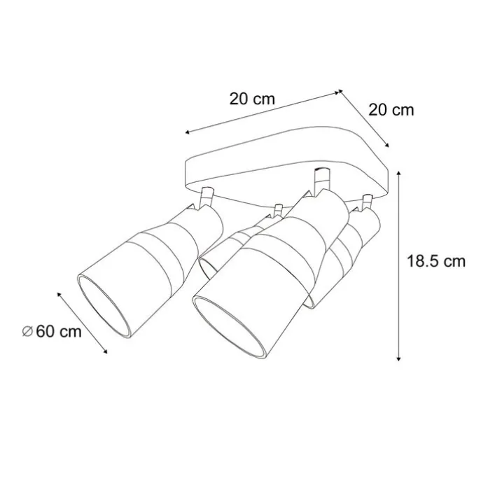 Deckenstrahler quadratisch dunkelbronzefarben GU10 50 mm 4-flammig - Stanley