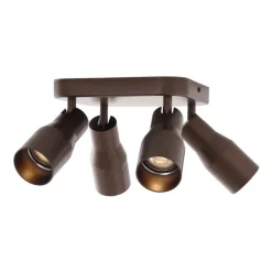 Deckenstrahler quadratisch dunkelbronzefarben GU10 50 mm 4-flammig - Stanley