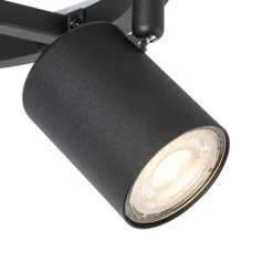 Deckenstrahler schwarz GU10 50mm 3-flammig rund inkl. Hintergrundbeleuchtung - Back Up