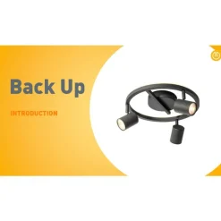 Deckenstrahler schwarz GU10 50mm 3-flammig rund inkl. Hintergrundbeleuchtung - Back Up