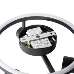 Deckenstrahler schwarz GU10 50mm 3-flammig rund inkl. Hintergrundbeleuchtung - Back Up