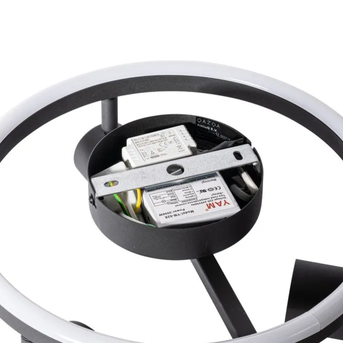 Deckenstrahler schwarz GU10 50mm 3-flammig rund inkl. Hintergrundbeleuchtung - Back Up