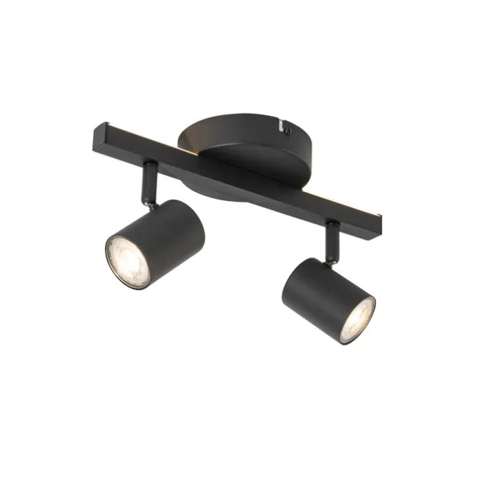 Deckenstrahler schwarz GU10 50mm 2-flammig inkl. Hintergrundbeleuchtung - Back Up