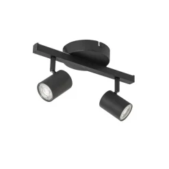 Deckenstrahler schwarz GU10 50mm 2-flammig inkl. Hintergrundbeleuchtung - Back Up