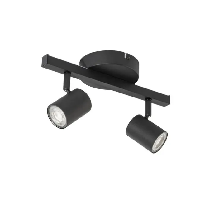 Deckenstrahler schwarz GU10 50mm 2-flammig inkl. Hintergrundbeleuchtung - Back Up