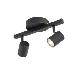 Deckenstrahler schwarz GU10 50mm 2-flammig inkl. Hintergrundbeleuchtung - Back Up