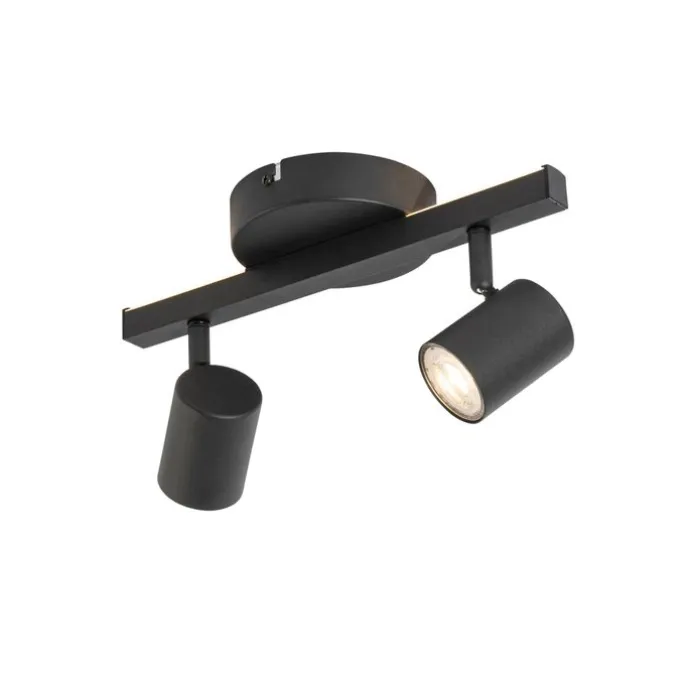 Deckenstrahler schwarz GU10 50mm 2-flammig inkl. Hintergrundbeleuchtung - Back Up