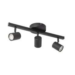 Deckenstrahler schwarz GU10 50mm 3-flammig inkl. Hintergrundbeleuchtung - Back Up