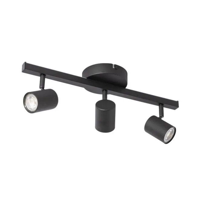 Deckenstrahler schwarz GU10 50mm 3-flammig inkl. Hintergrundbeleuchtung - Back Up