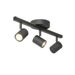 Deckenstrahler schwarz GU10 50mm 3-flammig inkl. Hintergrundbeleuchtung - Back Up