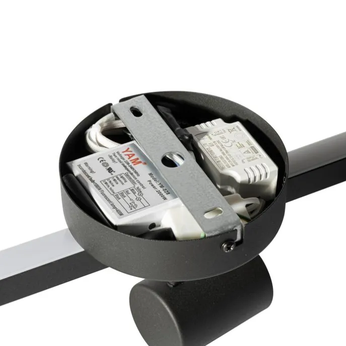 Deckenstrahler schwarz GU10 50mm 3-flammig inkl. Hintergrundbeleuchtung - Back Up