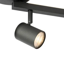 Deckenstrahler schwarz GU10 50mm 4-flammig inkl. Hintergrundbeleuchtung - Back Up