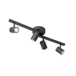 Deckenstrahler schwarz GU10 50mm 4-flammig inkl. Hintergrundbeleuchtung - Back Up