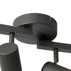 Deckenstrahler schwarz GU10 50mm 4-flammig inkl. Hintergrundbeleuchtung - Back Up