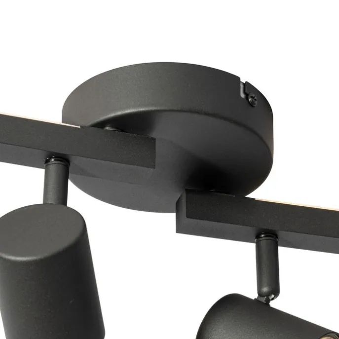 Deckenstrahler schwarz GU10 50mm 4-flammig inkl. Hintergrundbeleuchtung - Back Up