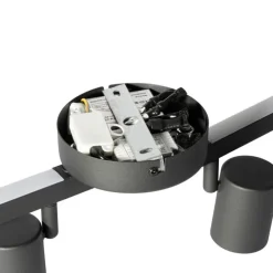 Deckenstrahler schwarz GU10 50mm 4-flammig inkl. Hintergrundbeleuchtung - Back Up