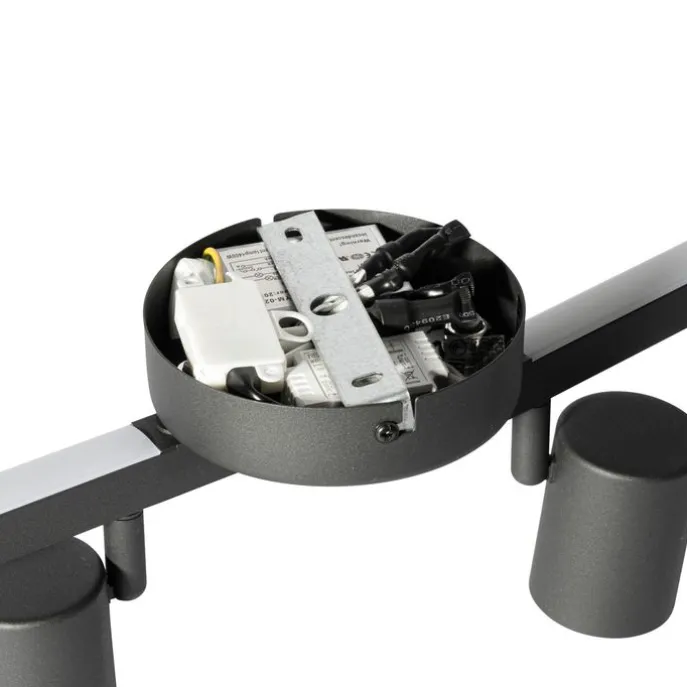 Deckenstrahler schwarz GU10 50mm 4-flammig inkl. Hintergrundbeleuchtung - Back Up