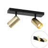 Deckenstrahler schwarz mit goldenem verstellbarem 2-Licht - Jeana Luxe