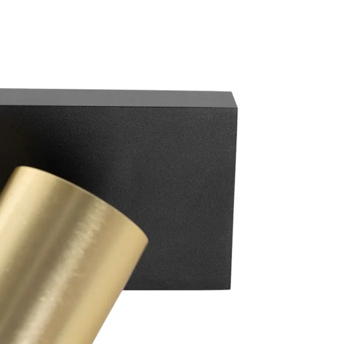 Deckenstrahler schwarz mit goldenem verstellbarem 2-Licht - Jeana Luxe
