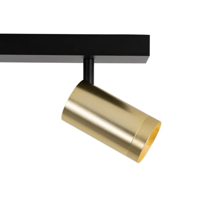 Deckenstrahler schwarz mit goldenem verstellbarem 2-Licht - Jeana Luxe