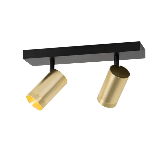 Deckenstrahler schwarz mit goldenem verstellbarem 2-Licht - Jeana Luxe