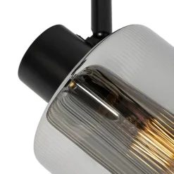 Deckenstrahler schwarz mit Rauchglas 3-flammig verstellbar - Laura