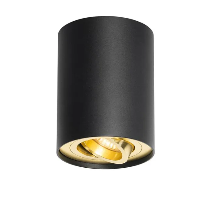 Deckenstrahler schwarz mit gold dreh- und schwenkbar - Rondoo up