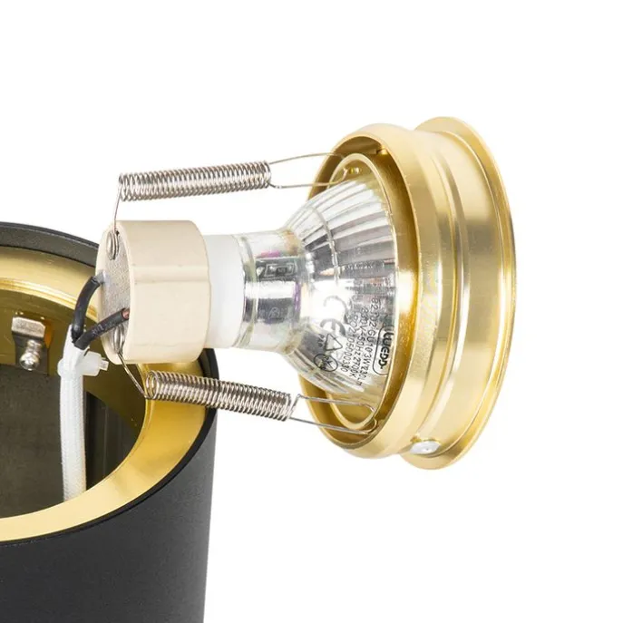 Deckenstrahler schwarz mit gold dreh- und schwenkbar - Rondoo up