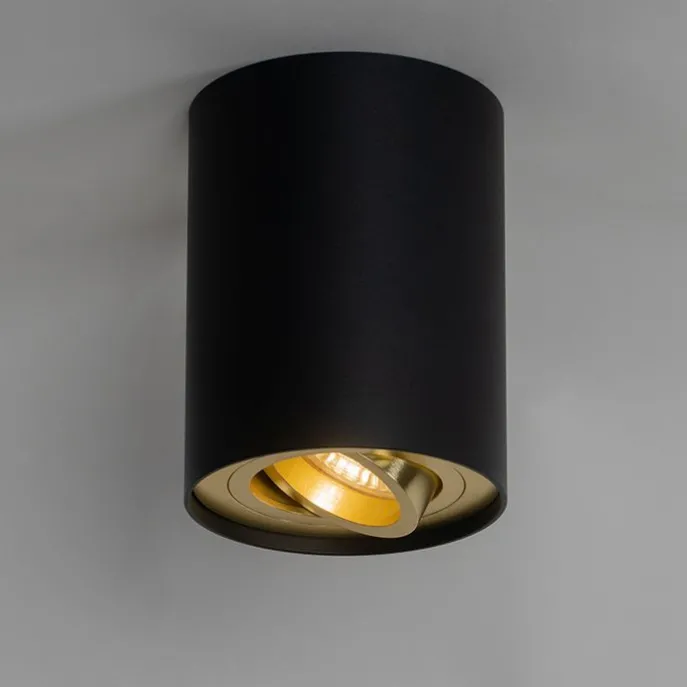 Deckenstrahler schwarz mit gold dreh- und schwenkbar - Rondoo up
