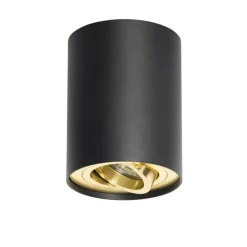 Deckenstrahler schwarz mit gold dreh- und schwenkbar - Rondoo up