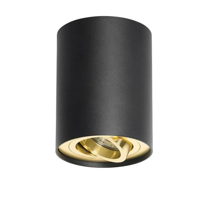 Deckenstrahler schwarz mit gold dreh- und schwenkbar - Rondoo up