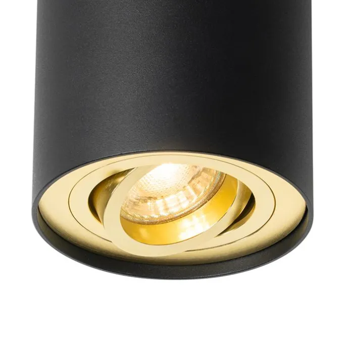 Deckenstrahler schwarz mit gold dreh- und schwenkbar - Rondoo up