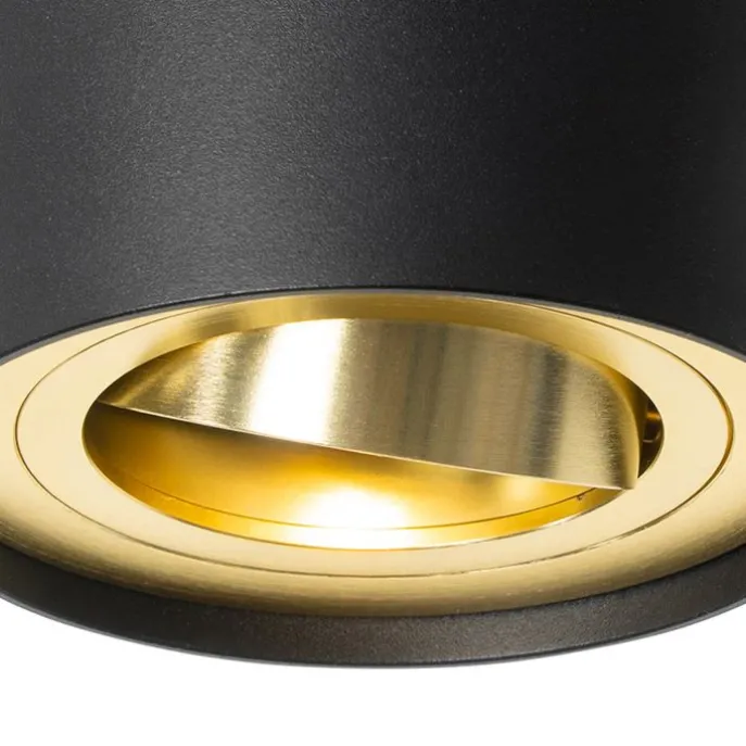 Deckenstrahler schwarz mit gold dreh- und schwenkbar - Rondoo up