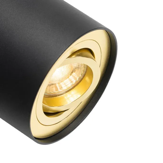 Deckenstrahler schwarz mit gold dreh- und schwenkbar - Rondoo up