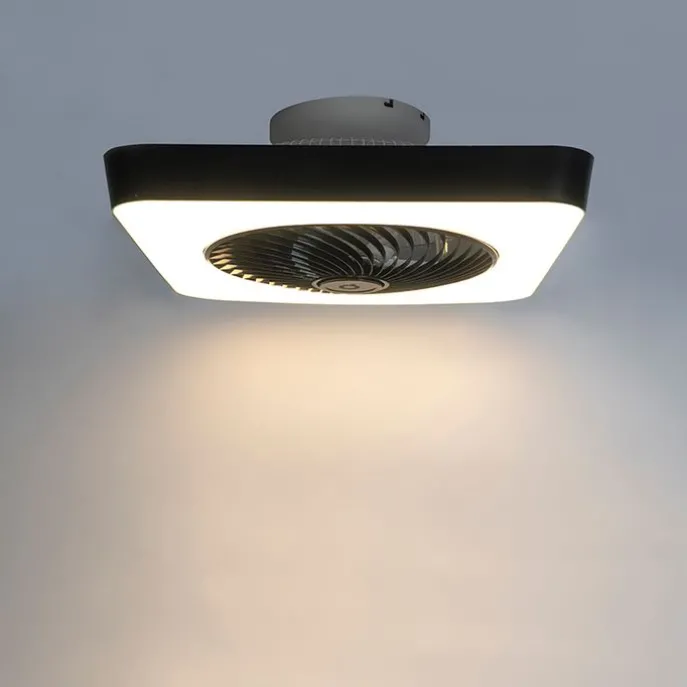 Deckenventilator eckig schwarz inkl. LED dimmbar - Climo